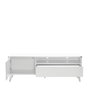 Hanah Home Soporte de TV Tvr-511-Dd-1 Blanco, Tablero de Partículas Recubierto de Melamina, Mueble Salón Elegante y Moderno con Amplio Almacenamiento